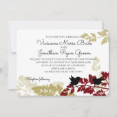 Invitation Oiseaux boisés rustiques Mariage de Bourgogne et d (Devant)