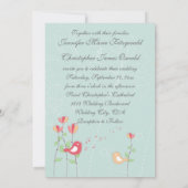 Invitation Oiseaux chantants avec fleurs (Dos)