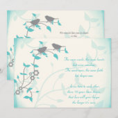 Invitation Oiseaux chanteurs Renouvellement de vœux d'anniver (Devant / Derrière)