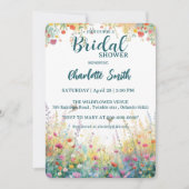 Invitation oiseaux colorés Aquarelle Fleurs sauvages Personne (Devant)