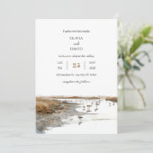 Invitation Oiseaux côtiers pittoresques Art Aquarelle Plage M (Debout devant)