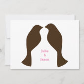 Invitation Oiseaux d'amour bruns - Annonce de mariage (Devant)