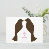 Invitation Oiseaux d'amour bruns - Annonce de mariage (Debout devant)