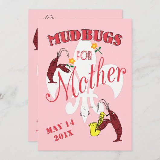 Invitation Oiseaux de boue pour la langouste (Devant / Derrière)