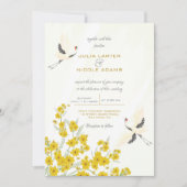 Invitation Oiseaux de cygne Paradis Soring Florals Mariage (Devant)