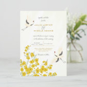 Invitation Oiseaux de cygne Paradis Soring Florals Mariage (Debout devant)