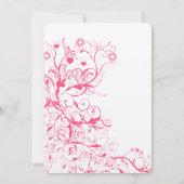 Invitation Oiseaux de framboise rose tourbillons Mariage invi (Dos)