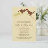 Invitation Oiseaux de l'amour 3.5" x 5" Noces de mariage (Debout devant)