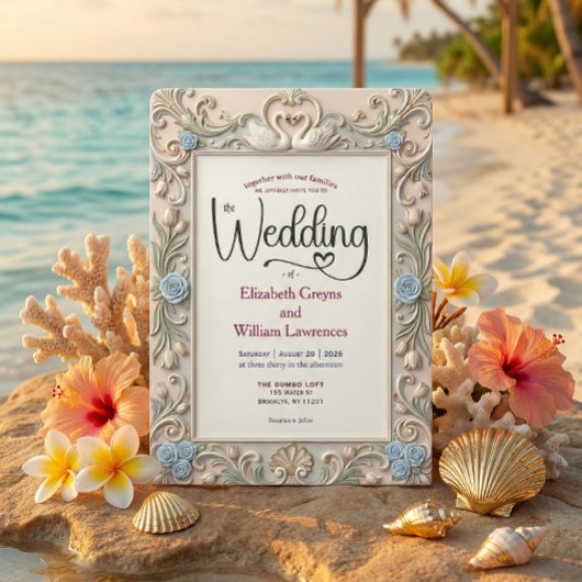 Invitation Oiseaux de l'amour Baroque Conte de fée Coquette R