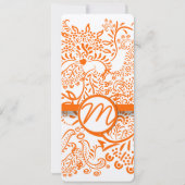 Invitation Oiseaux de l'amour mariage orange corail (Dos)