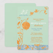 Invitation Oiseaux de l'amour Menthe Fête des 25 ans de maria (Devant / Derrière)