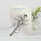 Invitation oiseaux de l'amour moderne mariage rustique à la c (Debout devant)