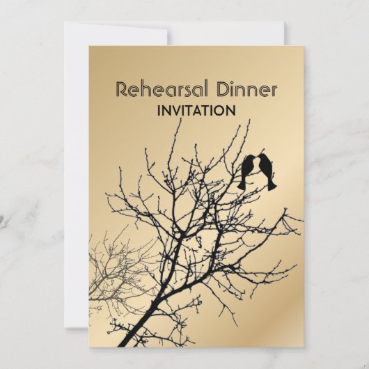 Invitation oiseaux de l'amour moderne mariage rustique à la c (Devant)
