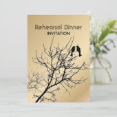 Invitation oiseaux de l'amour moderne mariage rustique à la c (Debout devant)