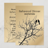 Invitation oiseaux de l'amour moderne mariage rustique à la c (Devant / Derrière)