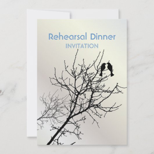 Invitation oiseaux de l'amour modernes mariage rustique à la (Devant)