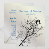 Invitation oiseaux de l'amour modernes mariage rustique à la (Devant / Derrière)