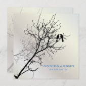 Invitation oiseaux de l'amour modernes mariage rustique à la (Devant / Derrière)