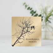 Invitation oiseaux de l'amour modernes mariage rustique à la (Debout devant)