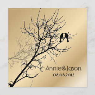 Invitation oiseaux de l'amour modernes mariage rustique à la