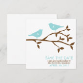 Invitation Oiseaux de l'amour monogrammés Mariage Enregistrer (Devant / Derrière)