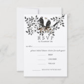 Invitation Oiseaux de l'amour romantiques Branche à fleurs bl (Devant)