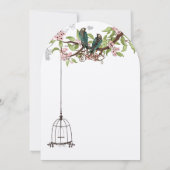 Invitation Oiseaux de l'amour sarcelle vintage Cage à oiseaux (Dos)