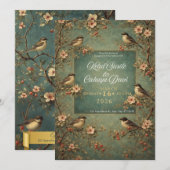 Invitation oiseaux de mariage (Devant / Derrière)