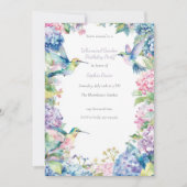 Invitation Oiseaux de mer de Whimsical avec Hydrangeas Annive (Devant)