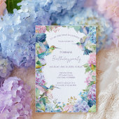 Invitation Oiseaux de mer Whimsical avec Hydrangeas anniversa
