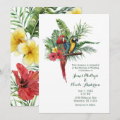 Invitation Oiseaux de Paradis Insulaire Fleurs Tropicales Mar (Devant / Derrière)