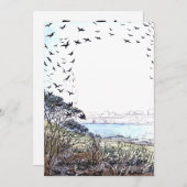 Invitation Oiseaux de plage (Devant / Derrière)