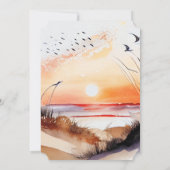 Invitation Oiseaux de plage océanique au coucher du soleil tr (Dos)