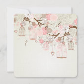 Invitation Oiseaux de Whimsical et cages d'oiseaux Mariage fl (Dos)