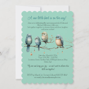 Invitation Oiseaux de Whimsical sur Branches Baby shower Past