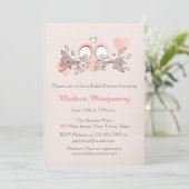 Invitation Oiseaux doux, Fête de la mariée (Debout devant)