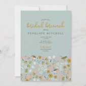 Invitation Oiseaux et abeilles Floral Bridal Brunch Douche (Devant)