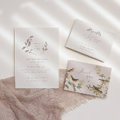 Invitation Oiseaux et ecru romantique feuille enregistrer la 