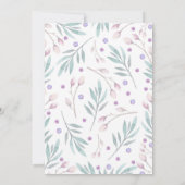 Invitation Oiseaux et fleurs roses Baby shower de bois (Dos)