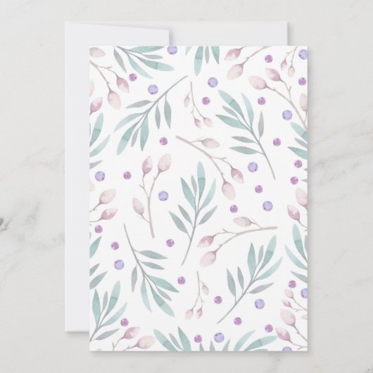 Invitation Oiseaux et fleurs roses Fête d'anniversaire des bo (Dos)