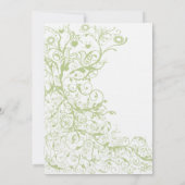 Invitation Oiseaux et tourbillons Hydrangée verte #28 Mariage (Dos)