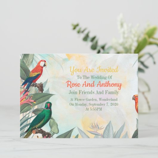 Invitation Oiseaux exotiques (Debout devant)