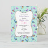 Invitation Oiseaux exotiques sauvages Baby shower d'aquarelle (Debout devant)