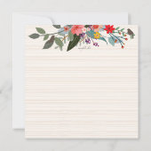 Invitation Oiseaux & Fleurs Charmants (Dos)