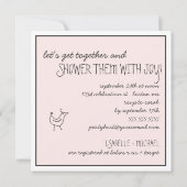 Invitation Oiseaux funky Famille moderne Couples Bébé Douche (Dos)