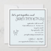 Invitation Oiseaux funky Famille moderne Couples bébé Garçon (Dos)