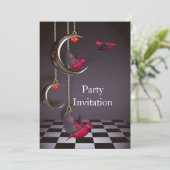 Invitation Oiseaux Invitation Gratuite Fête Rouge  (Debout devant)