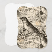Invitation oiseaux musicaux victoriens (Devant / Derrière)