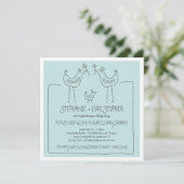 Invitation Oiseaux neutres Famille moderne Baby shower de gar (Debout devant)