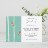 Invitation Oiseaux orange sur la Fête des mariées des bouleau (Debout devant)